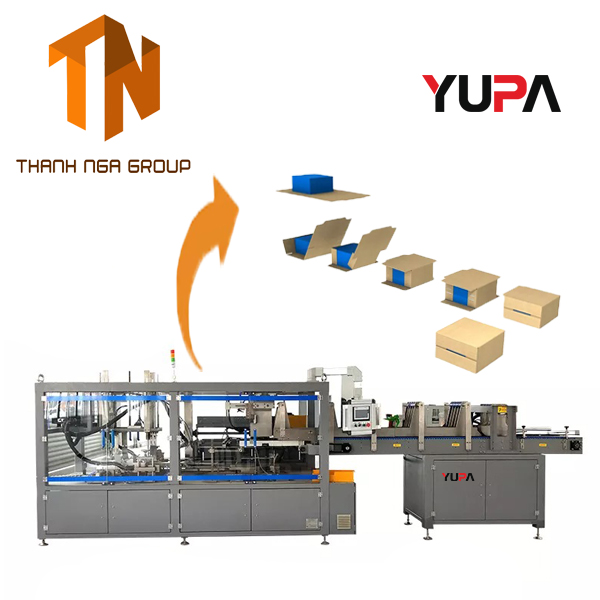 Máy đóng gói thùng carton, bánh kẹo sữa tự động YUPA-4012